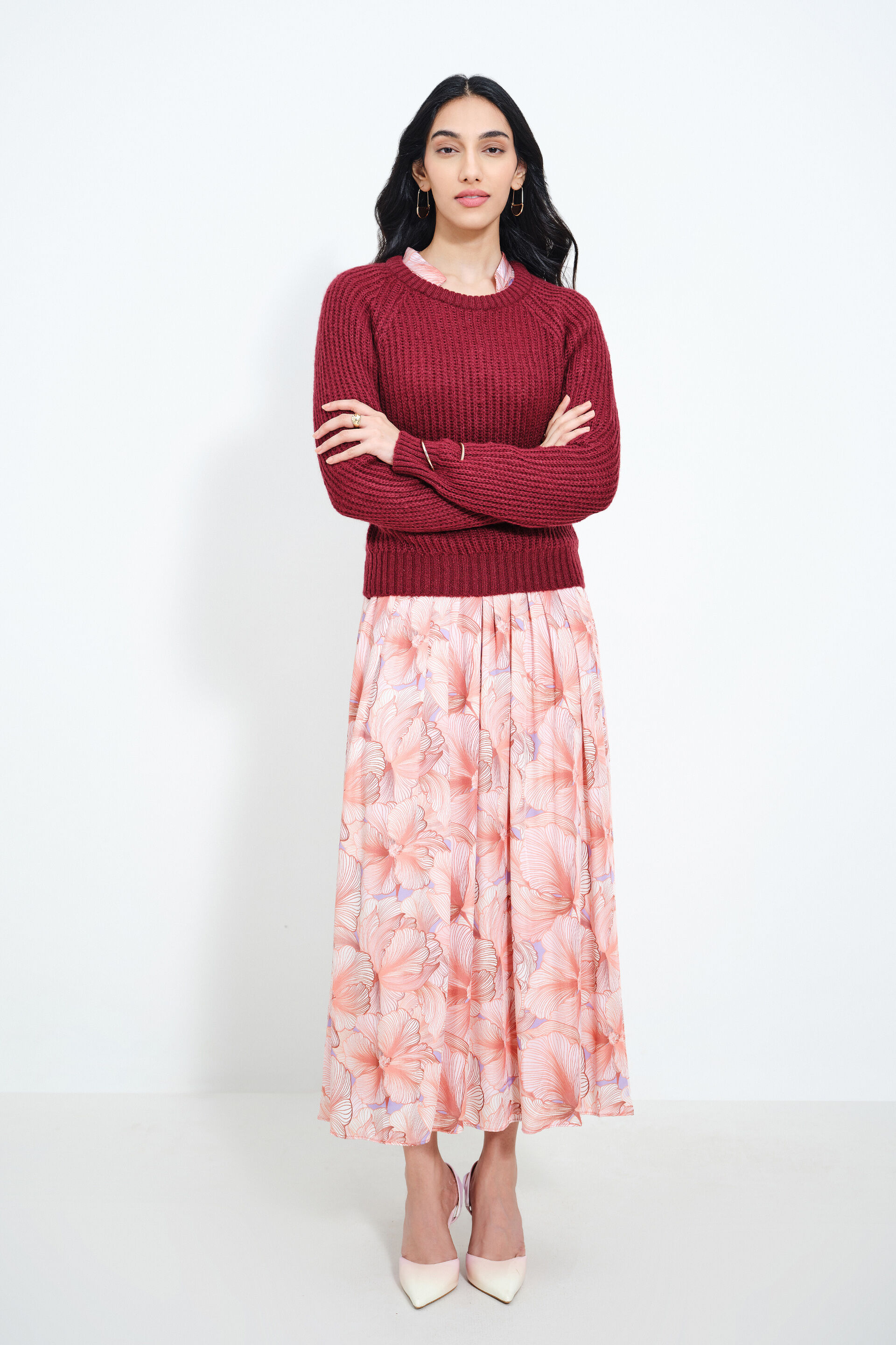 Chilly Days Wine Sweater, Wine, image 1